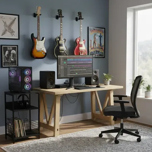 Meuble Platine disque Noir