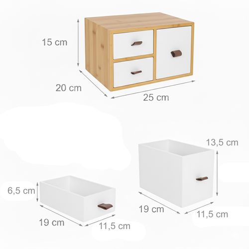 Boîte à Tiroirs En Bambou Avec Anses