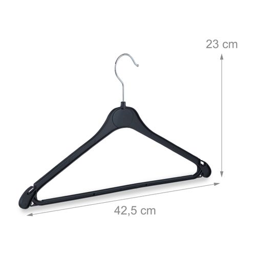 Set De 4 Cintres Slim Antidérapants - Métal Chromé, 42 Cm, Argent Brillant