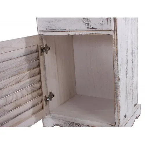 Commode / Armoire, 2 Tiroirs, 1 Porte, 40x32x80cm, Shabby, Vintage ~ Blanc