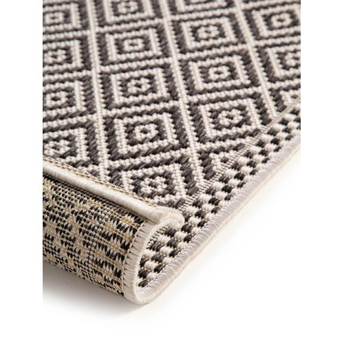 Tapis De Couloir Extérieur Et Intérieur Cleo Blanc Et Noir 80x240 Cm