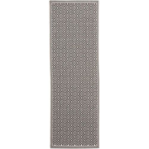 Tapis De Couloir Extérieur Et Intérieur Cleo Blanc Et Noir 80x240 Cm