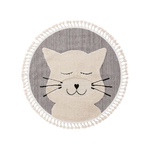 Tapis Enfant Momo Gris  120 Cm Rond