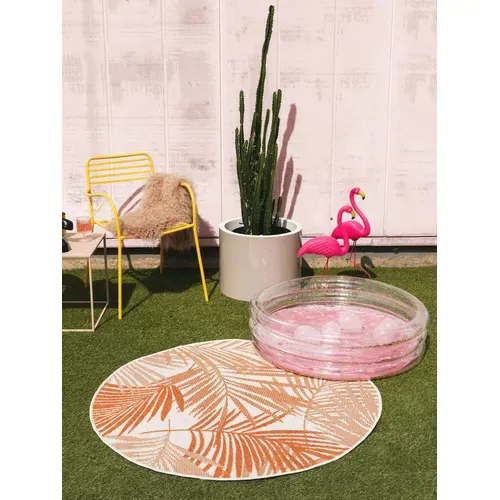 Tapis D'extérieur Et Intérieur Rond Cleo Orange  150 Cm Rond