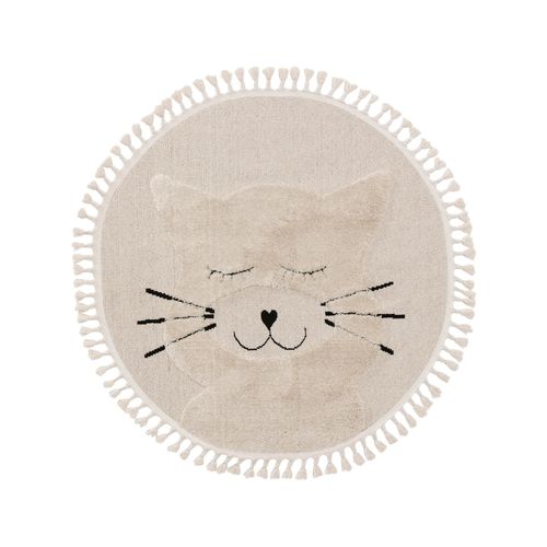 Tapis Enfant Momo Crème  120 Cm Rond