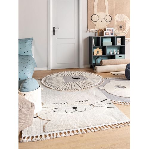 Tapis Enfant Momo Crème  120 Cm Rond