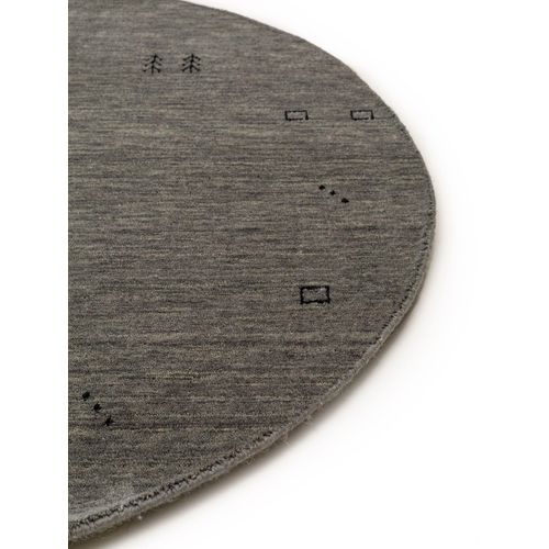 Tapis En Laine Rond Jamal Gris  160 Cm Rond