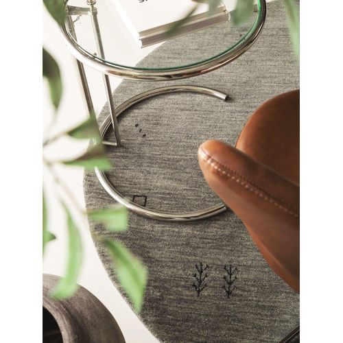 Tapis En Laine Rond Jamal Gris  160 Cm Rond