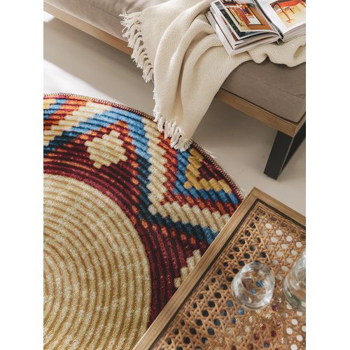 Tapis D'extérieur Et Intérieur Rond Kenya Multicouleur 1 160 Cm Rond
