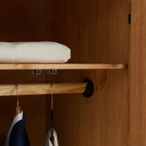 Armoire Cancun 3 Portes, En Pin – Coloris Naturel