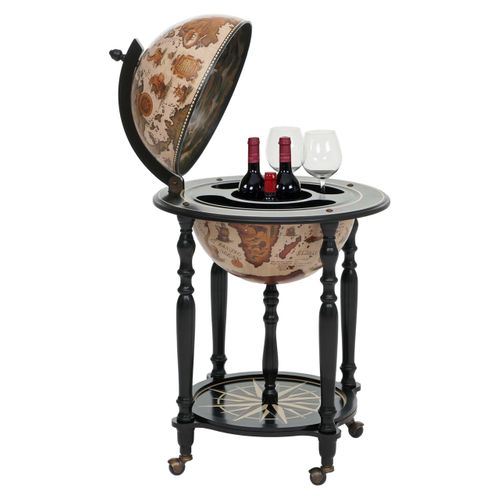 Mini Bar Roulant Globe Terrestre, Bar De Salon Hwc-a78, Minibar Roulant, Bois D ...