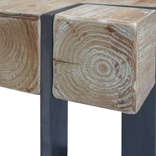 Table Basse En Bois Massif De Sapin 30x60x60cm – Style Rustique, Plateau Massif, Intérieur MDF, Livrée Montée