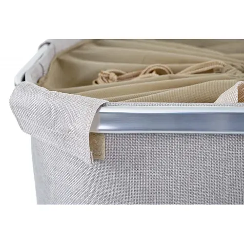 Collecteur De Linge Sale Hwc-c34 2 Compartiments 54x52x32cm 89l Beige