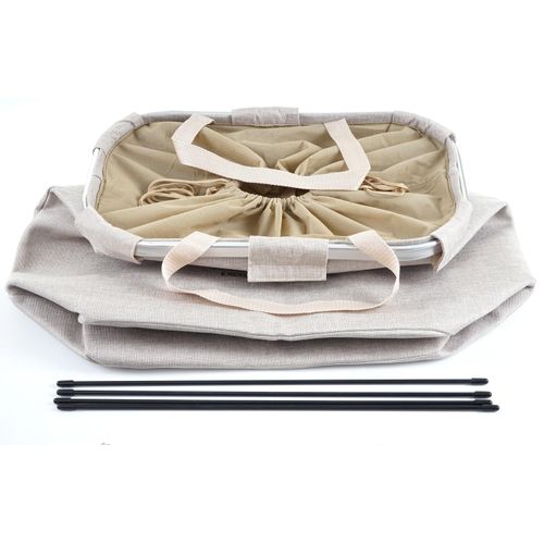 Collecteur De Linge Sale Hwc-c34 2 Compartiments 54x52x32cm 89l Beige