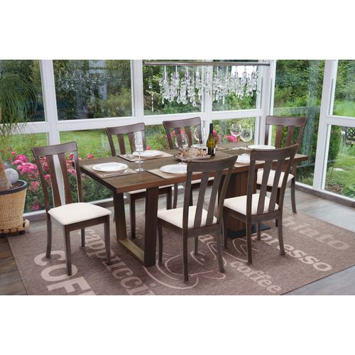 Ensemble Salle à Manger Bois Massif - Table 108 Cm + 4 Chaises - Style Rustique Blanc-gris - Capacité 150 Kg