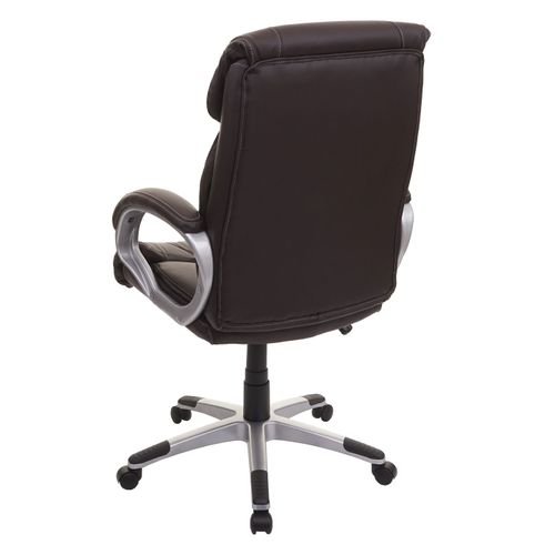 Chaise De Bureau Hwc-a71, Siège De Direction Pivotant, Simili Cuir ~ Café-brun