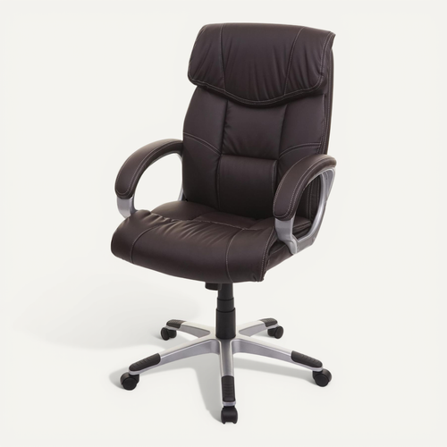Chaise De Bureau Hwc-a71, Siège De Direction Pivotant, Simili Cuir ~ Café-brun