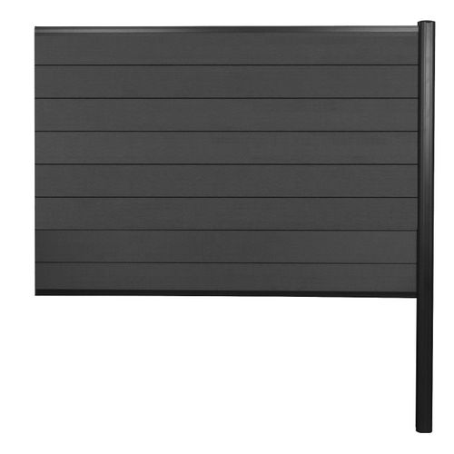 Brise-vue En Wpc Sarthe, Poteau En Aluminium ~ Extension, 185cm Anthracite