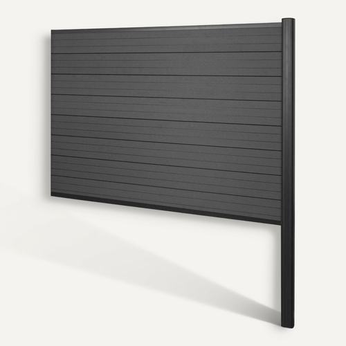 Brise-vue En Wpc Sarthe, Poteau En Aluminium ~ Extension, 185cm Anthracite