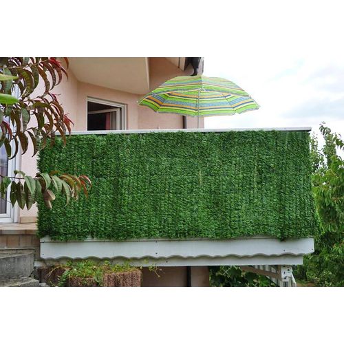 Brise-vue Décoratif 500x100cm Pare-vue Balcon Mendler N77 - 500x100cm érable Rouge-jaune - Textile Polyester - Fixation Par Colliers Pare Vent Flexible Découpe Libre