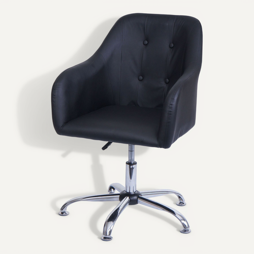 Fauteuil De Bureau Hwc-l92 Métal Similicuir Noir