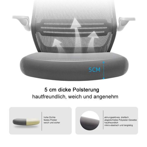 Sihoo Chaise De Bureau Ergonomique Moderne Accoudoir Relevable Gris