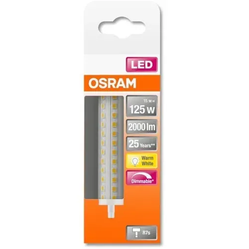 Ampoule LED Crayon 118mm - Variable 15w Équivalent 125w R7s - Blanc Chaud