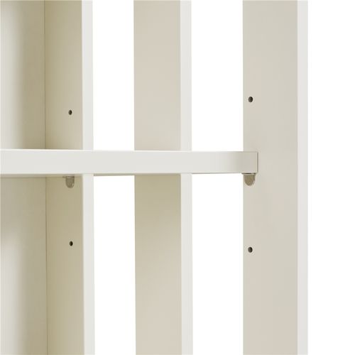 Buffet En Bois Avec 2 Portes Coulissantes Et Étagère Réglable En Hauteur, Blanc Antique