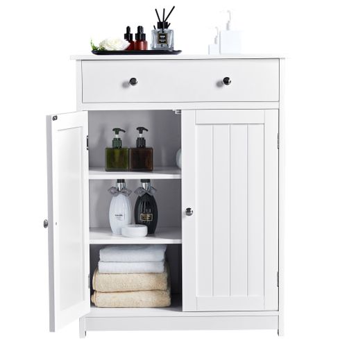 Armoire De Salle De Bain Blanc Meuble De Rangement 3 Etagères
