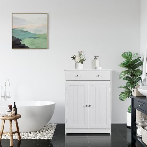 Armoire De Salle De Bain Blanc Meuble De Rangement 3 Etagères