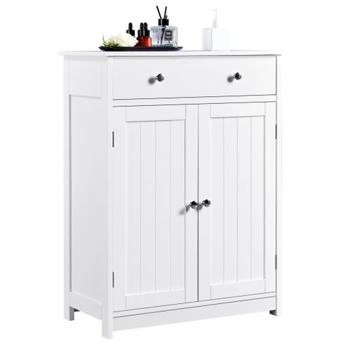Armoire De Salle De Bain Blanc Meuble De Rangement 3 Etagères