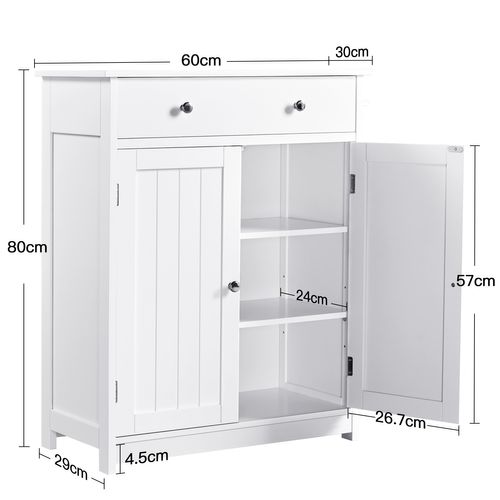 Armoire De Salle De Bain Blanc Meuble De Rangement 3 Etagères