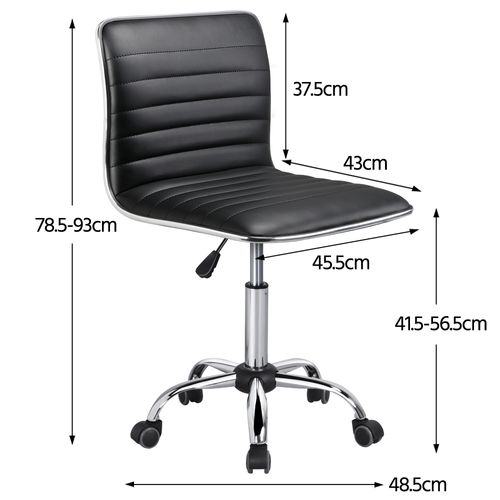 Chaise De Bureau Sans Accoudoirs Chaise Pivotante Chaise De Bureau Cadre En Métal Noir