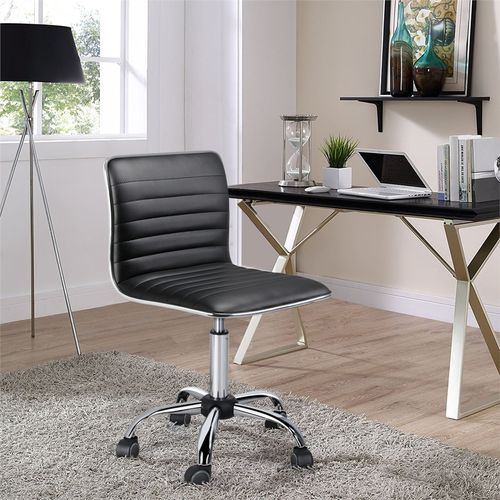 Chaise De Bureau Sans Accoudoirs Chaise Pivotante Chaise De Bureau Cadre En Métal Noir