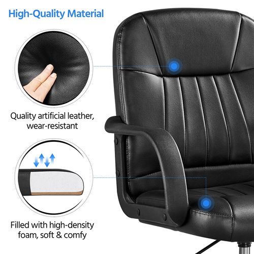 HUA - Chaises de bureau - Fauteuil inclinable de bureau Gris Similicuir
