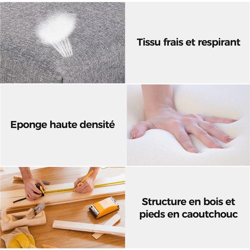Lot De 6 Chaises De Salle à Manger Haut Dossier Revêtement Pieds En Bois Gris Foncé
