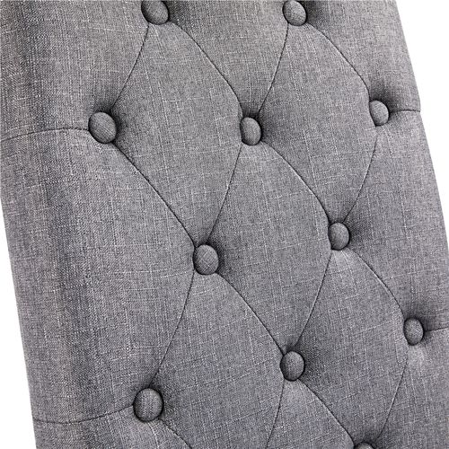 Lot De 6 Chaises De Salle à Manger Haut Dossier Revêtement Pieds En Bois Gris Foncé