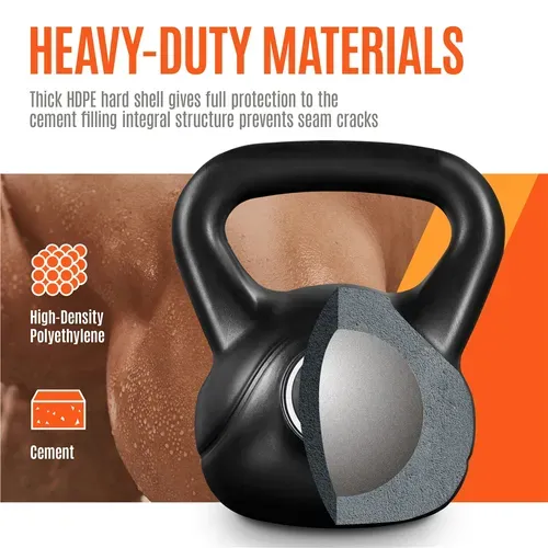 Ensemble De 4 Kettlebells Poid Réglable 2/4/6/8 Kg Béton Et Plastique Appareils De Fitness, Noir