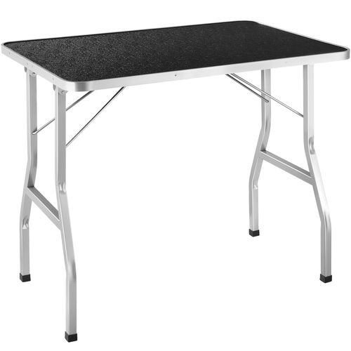 Table De Toilettage Pliable Avec Deux Sangles Surface Antidérapante Résistante Noir 105,5x60cm