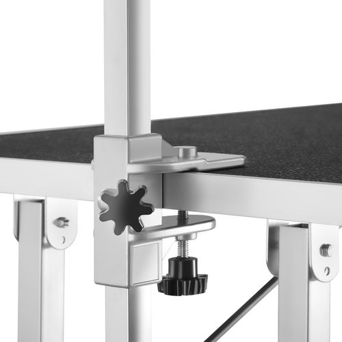 Table De Toilettage Pliable Avec Deux Sangles Surface Antidérapante Résistante Noir 105,5x60cm