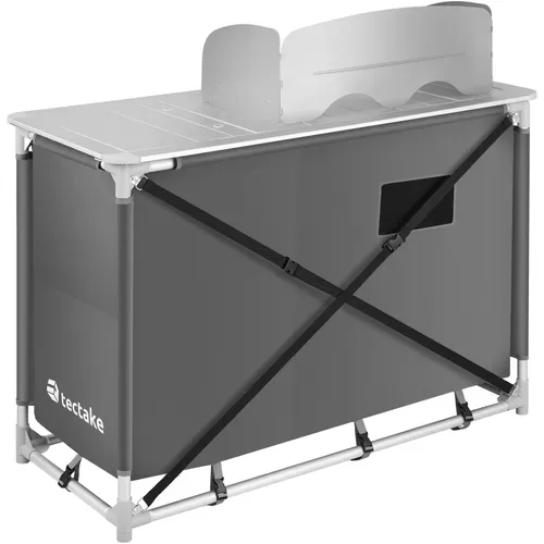 Cuisine De Camping De Luxe Avec Structure En Aluminium Et 4 Compartiments Luksus En Aluminium Gris