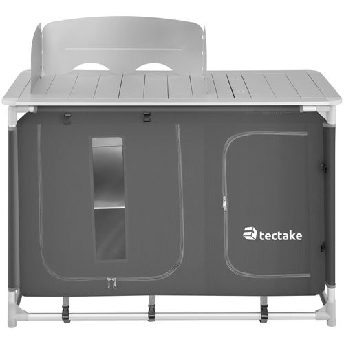 Cuisine De Camping De Luxe Avec Structure En Aluminium Et 4 Compartiments Luksus En Aluminium Gris