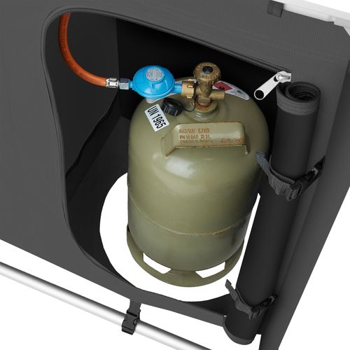 Cuisine De Camping De Luxe Avec Structure En Aluminium Et 4 Compartiments Luksus En Aluminium Gris