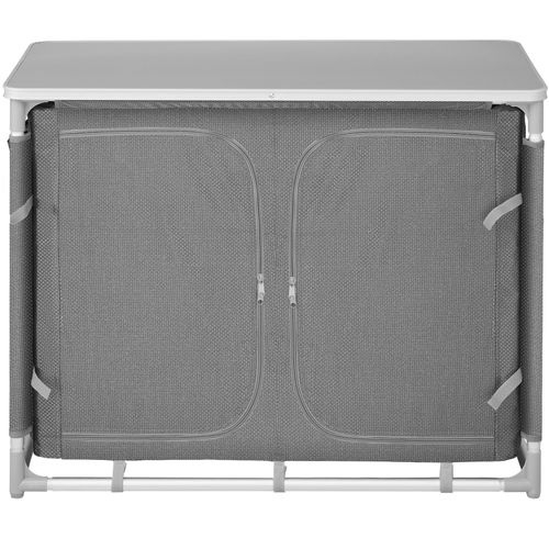 Armoire De Camping Deluxe Avec Structure En Aluminium Et 6 Compartiments Deluxe En Aluminium Gris