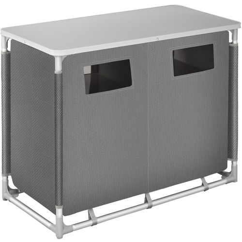 Armoire De Camping Deluxe Avec Structure En Aluminium Et 6 Compartiments Deluxe En Aluminium Gris