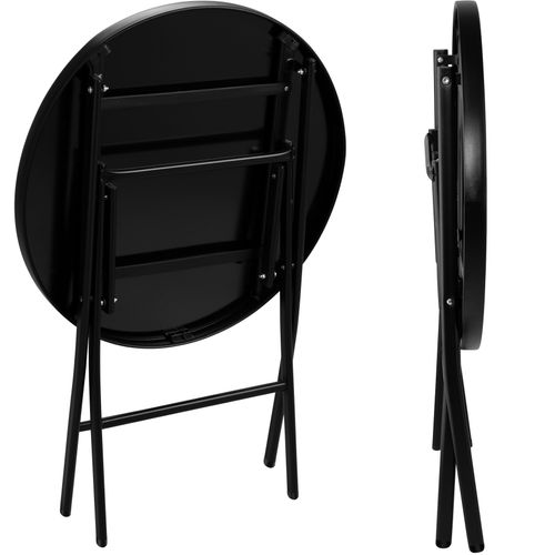 Ensemble Table Et Chaises De Jardin Bistrot Noir  45.5 X 58 X 81 Cm