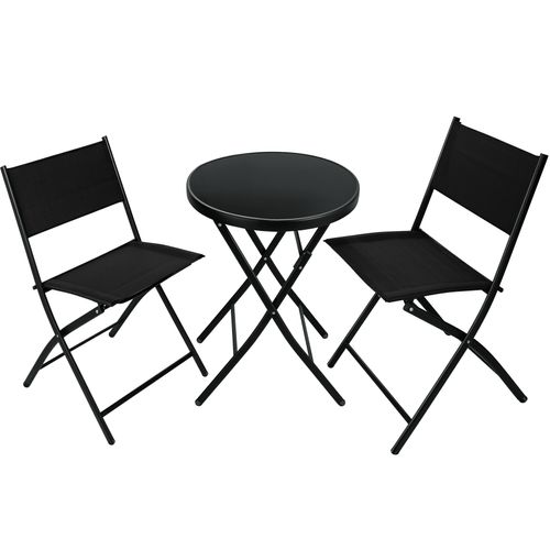 Ensemble Table Et Chaises De Jardin Bistrot Noir  45.5 X 58 X 81 Cm