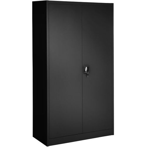 Armoire Métallique 5 Niveaux En Acier Noir 90x40x180 Cm 4 étagères Réglables - Verrouillable