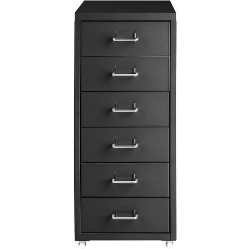 Caisson De Bureau à Roulettes En Métal En Acier Noir