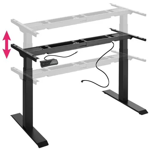 Bureau Assis/debout En Acier Réglage éléctrique De La Hauteur Noir